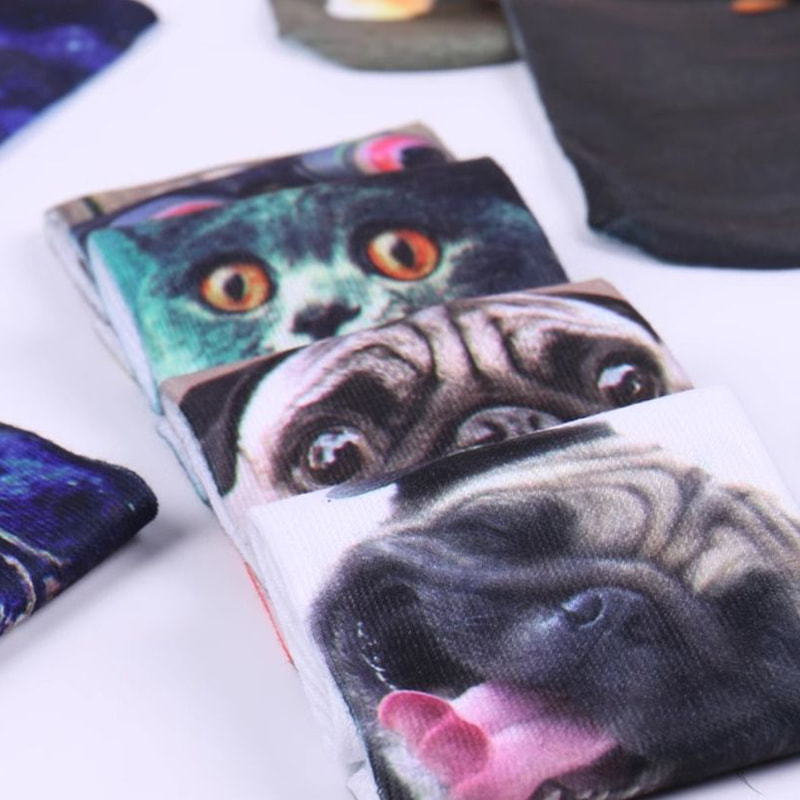 Meias 3D meias européias e americanas Harajuku meias curtas de meias impressas Meias 3D meias européias e americanas Harajuku meias curtas de meias impressas