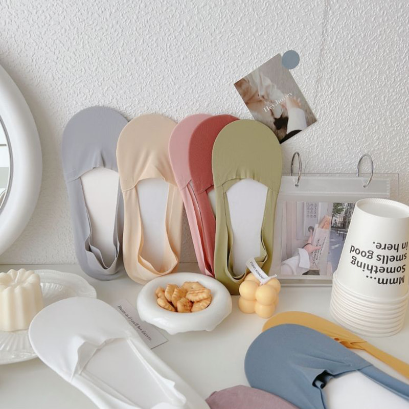 Meias invisíveis de tecido de seda de seda de seda de gelo Morandi