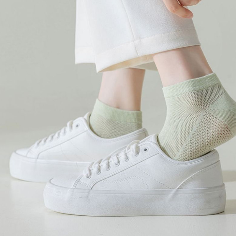 Meias de algodão de veludo longo para mulheres, meias curtas respiráveis em malha Meias de algodão de veludo longo para mulheres, meias curtas respiráveis em malha