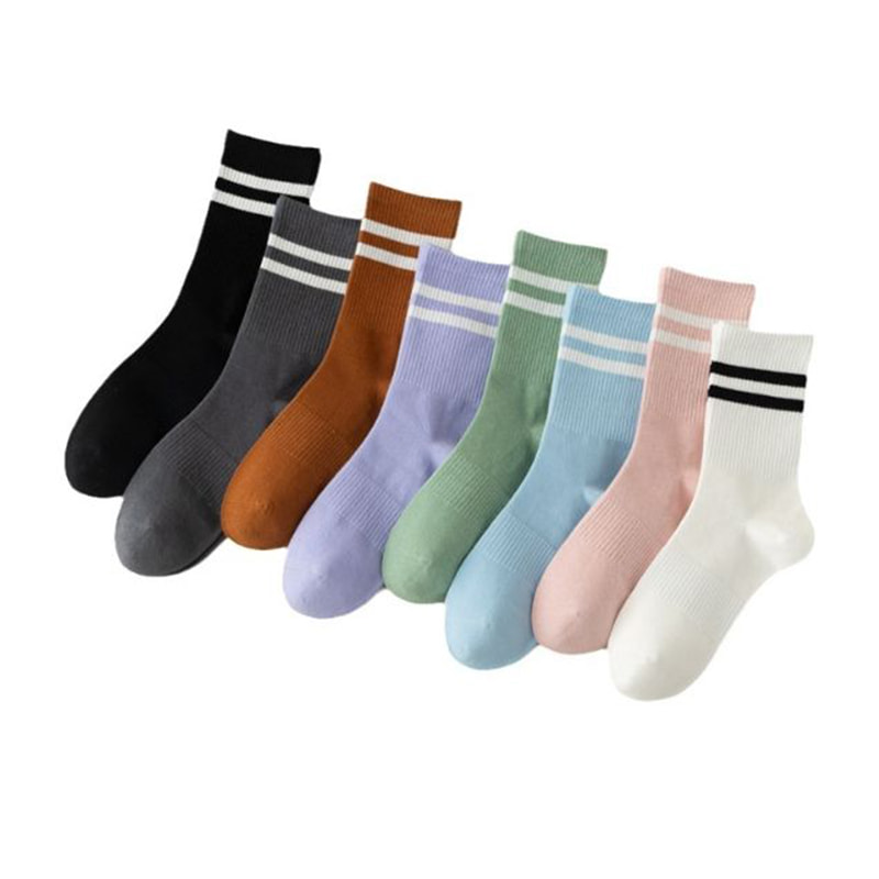 Primavera e outono Yoga Exercício Fitness Cotton Socks Meias do meio feminino Primavera e outono Yoga Exercício Fitness Cotton Socks Meias do meio feminino